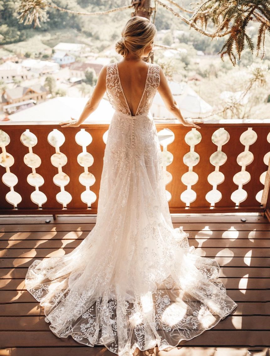 Vestido de noiva com renda